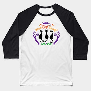 Halloween Black cat society Baseball T-Shirt